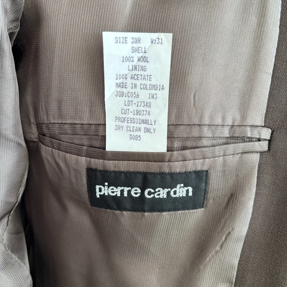 VTG NWOT‎ Pierre Cardin 4 Button Notch Blazer Sport Coat 38R-40R Brown Colombia